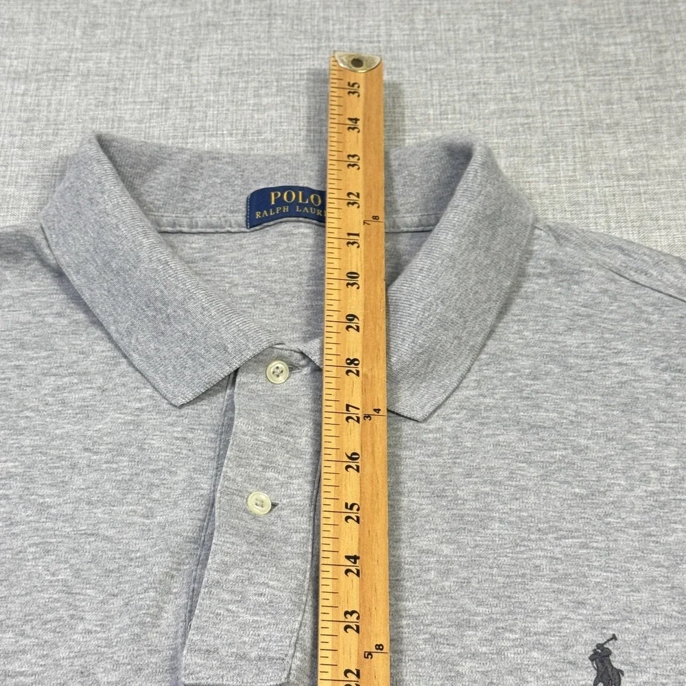 Polo Ralph Lauren Polo Shirt Mens Big 3XB Gray Cotton Jersey Embroidered Casual